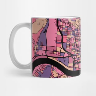 Cincinnati Map Pattern in Purple & Pink Mug